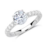 18ct White Gold Engagement Ring With Diamonds