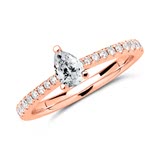 Ring 14ct Rose Gold With Diamonds