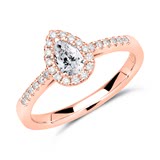 18 Karaat Rosegouden Ring Met Diamanten