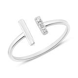 Ladies Ring In 14K White Gold With Diamonds