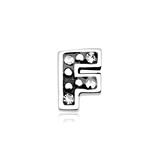 Letters Charm F Sterling Silver With Zirconia