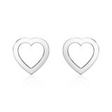 Earstuds hearts for ladies in 14K white gold
