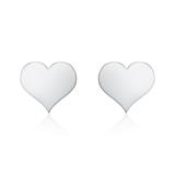 585 white gold earrings hearts for ladies, engravable