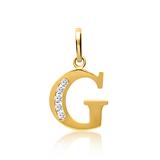 8ct Gold Letter Pendant G With Zirconia
