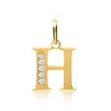8ct Gold Letter Pendant H With Zirconia
