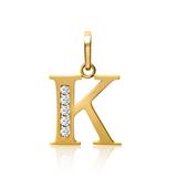 8ct Gold Letter Pendant K With Zirconia