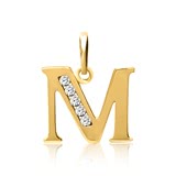 8ct Gold Letter Pendant M With Zirconia