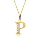 8ct Gold Chain Letter P With Zirconia