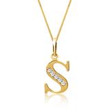 8ct Gold Chain Letter S With Zirconia