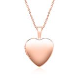 Necklace With Heart Medallion In 14ct Rose Gold Engravable