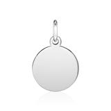 Round Pendant In 14K White Gold, Engravable