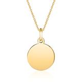 Gold Necklace With Round Pendant For Ladies