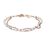 Stainless Steel Bracelet With White Pearls