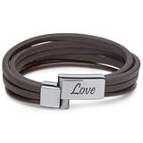 Engravable Imitation Leather Strap In Brown 6 Strands