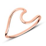 Ring In Wave Design In 925 Silver Rose Gold-Plated