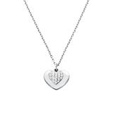 Ladies Hearts Sterling Silver Necklace with Zirconia