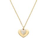 Heart chain made of gold-plated 925 silver with zirconia