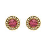 Colorful Pink Stone Stud Earrings Costume Jewelry