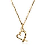 Gold Plated Stainless Steel Necklace With Heart Pendant
