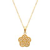 Stainless Steel Pendant Flower Pattern Incl. Chain