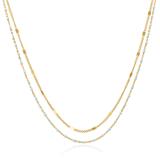 Ladies' Double Row Necklace In Stainless Steel, Gold-Plated