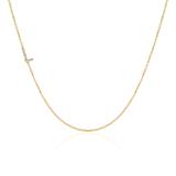14K Gold Letter Chain With Diamonds