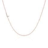Ladies Necklace Letter In 14K Rose Gold With Diamonds