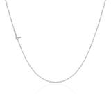 Letter Necklace In 14K White Gold With Diamonds