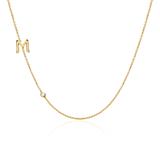 Necklace Letter In 14K Gold With Diamond