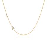 14K Gold Letter Chain With Diamonds