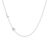 Ladies Necklace With Diamond Letters In 14K White Gold