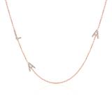 Letter Chain In 14K Rose Gold With Diamonds