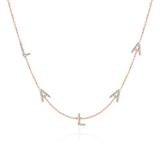 14K Rose Gold Chain Letters With Diamonds
