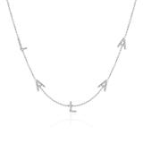 Ladies Necklace Letters In 14K White Gold With Diamonds