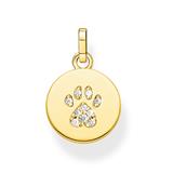 Pendant Coin cats paw made of gold-plated 925 silver