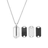 3 In 1 Men's Necklace Besar In Stainless Steel And Leather