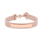 Engraving Bracelet Signum Made Of Leather And Stainless Steel In Pink