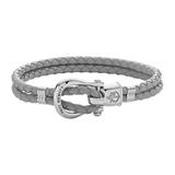 Light grey leather bracelet Phinity for ladies