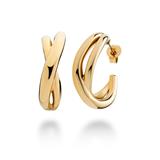 Waves Twisted Hoops for Women in Stainless Steel, Gold
