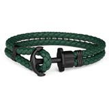 Phrep Leather Bracelet Green/Black