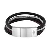 Leather bracelet Bolgar for men with stainless steel