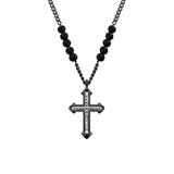 Herrenkette Cuillin Kreuz aus Edelstahl, teilgeschwärzt