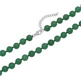 Pearl Necklace Light Green Faceted Jade Stones