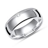 Moderne Ring 925 Zilver Gedeeltelijk Gepolijst 6mm