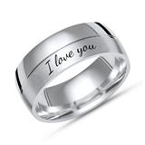 Partially Polished Sterling Silver Ring Incl. Laser Engraving