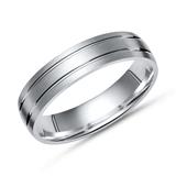 Silber Ring 925er Silber Glanzrillen 5 mm
