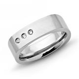 Contemporary Stainless Steel Ring Matt Zirconia 6mm
