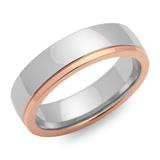 Stainless Steel Ring Polished Gold Plated 6mm Wide