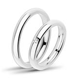 Polished Stainless Steel Wedding Rings 3mm Wide Stone Trimming
