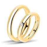 Classic Wedding Rings Yellow Gold Plated Stainless Steel